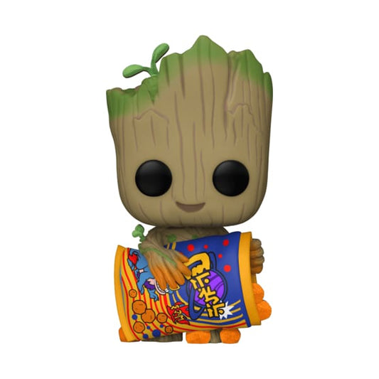 Groot With Cheese Puffs Funko Pop Exclusives - flocked