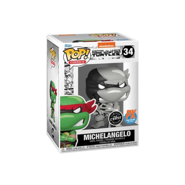 Michelangelo (B+W Chase) Funko Pop Chase - Comic Exclusives
